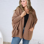 Callista Dolman Sleeve Open Cardigan - Mocha FINAL SALE