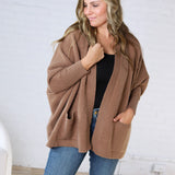 Callista Dolman Sleeve Open Cardigan - Mocha FINAL SALE