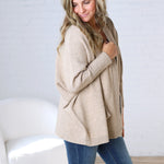 Callista Dolman Sleeve Open Cardigan - Taupe