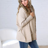 Callista Dolman Sleeve Open Cardigan - Taupe