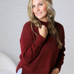Cambrie Sweater with Raw Seam Details - Burgundy
