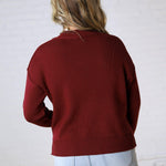 Cambrie Sweater with Raw Seam Details - Burgundy