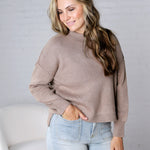 Cambrie Sweater with Raw Seam Details - Mocha