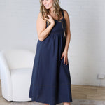 Camila Sleeveless Midi Dress - Navy