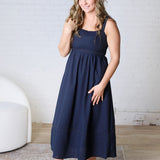 Camila Sleeveless Midi Dress - Navy