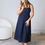 Camila Sleeveless Midi Dress - Navy