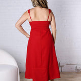 Camila Sleeveless Midi Dress - Red