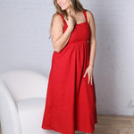 Camila Sleeveless Midi Dress - Red