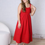 Camila Sleeveless Midi Dress - Red