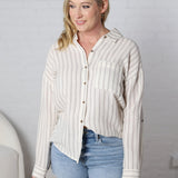 Camila Striped Roll Up Sleeve Top