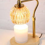 Candle Warmer Lamp - Crystal Glass & Wood Base