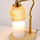 Candle Warmer Lamp - Crystal Glass & Wood Base