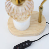 Candle Warmer Lamp - Crystal Glass & Wood Base