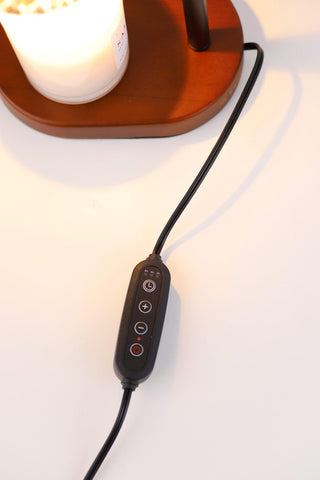 Candle Warmer Lamp - Crystal Glass & Wood Base - Black