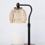 Candle Warmer Lamp - Crystal Glass & Wood Base - Black