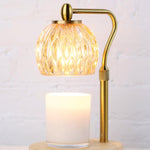 Candle Warmer Lamp - Crystal Glass & Wood Base