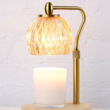 Candle Warmer Lamp - Crystal Glass & Wood Base