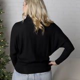 Capri Turtle Neck Dolman Sleeve - Black