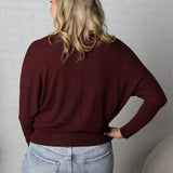 Capri Turtle Neck Dolman Sleeve - Burgundy