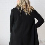 Carissa Fleece Single Breasted Coat - Black