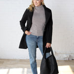 Carissa Fleece Single Breasted Coat - Black - FINAL SALE