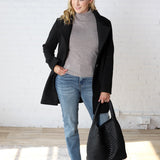 Carissa Fleece Single Breasted Coat - Black - FINAL SALE