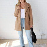 Carissa Fleece Single Breasted Coat - Camel