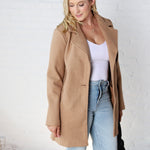 Carissa Fleece Single Breasted Coat - Camel