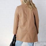 Carissa Fleece Single Breasted Coat - Camel