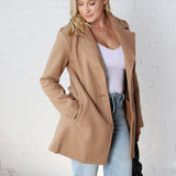 Carissa Fleece Single Breasted Coat - Camel