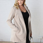 Carissa Fleece Single Breasted Coat - Oatmeal