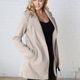 Carissa Fleece Single Breasted Coat - Oatmeal