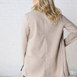 Carissa Fleece Single Breasted Coat - Oatmeal