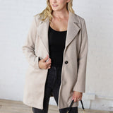 Carissa Fleece Single Breasted Coat - Oatmeal