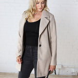 Carissa Fleece Single Breasted Coat - Oatmeal