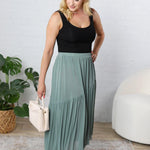 Carmen Soft Crinkle Woven Asymmetrical Skirt - Teal Ocean