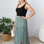 Carmen Soft Crinkle Woven Asymmetrical Skirt - Teal Ocean