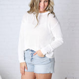 Carys Pointelle Textured Sweater - Off White