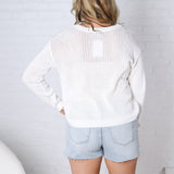 Carys Pointelle Textured Sweater - Off White