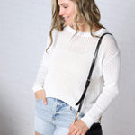 Carys Pointelle Textured Sweater - Off White