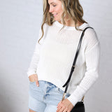 Carys Pointelle Textured Sweater - Off White
