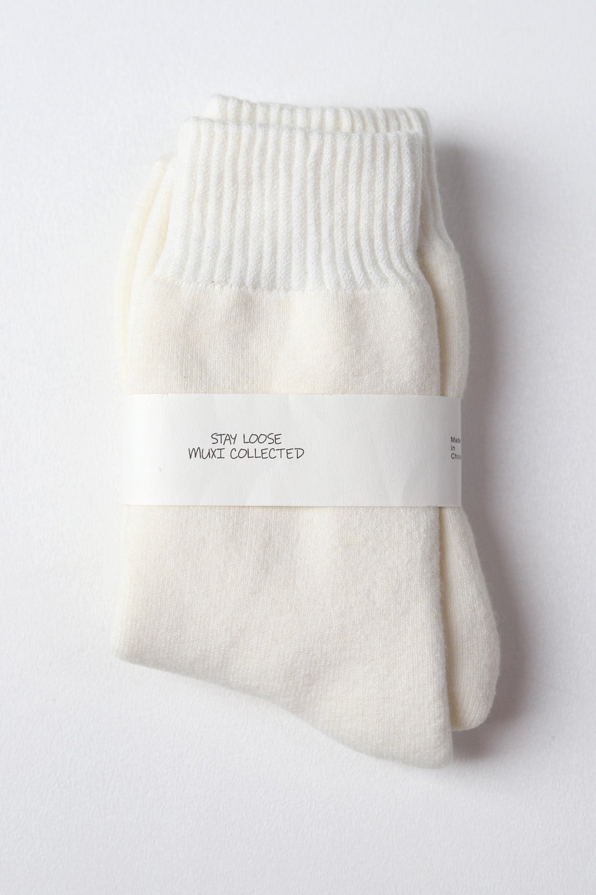 Cashmere Women's Crew Socks - White