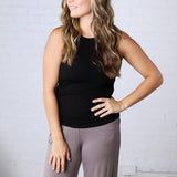 Casia Essential Micro-Ribbed Tank Top - Black