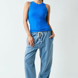 Casia Essential Micro-Ribbed Tank Top - Denim Drift