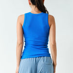 Casia Essential Micro-Ribbed Tank Top - Denim Drift