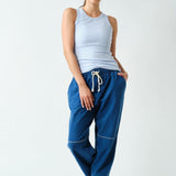 Casia Essential Micro-Ribbed Tank Top - Halogen Blue