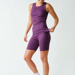 Casia Essential Micro-Ribbed Tank Top - Purple Iris