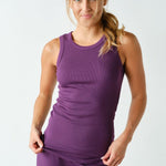 Casia Essential Micro-Ribbed Tank Top - Purple Iris