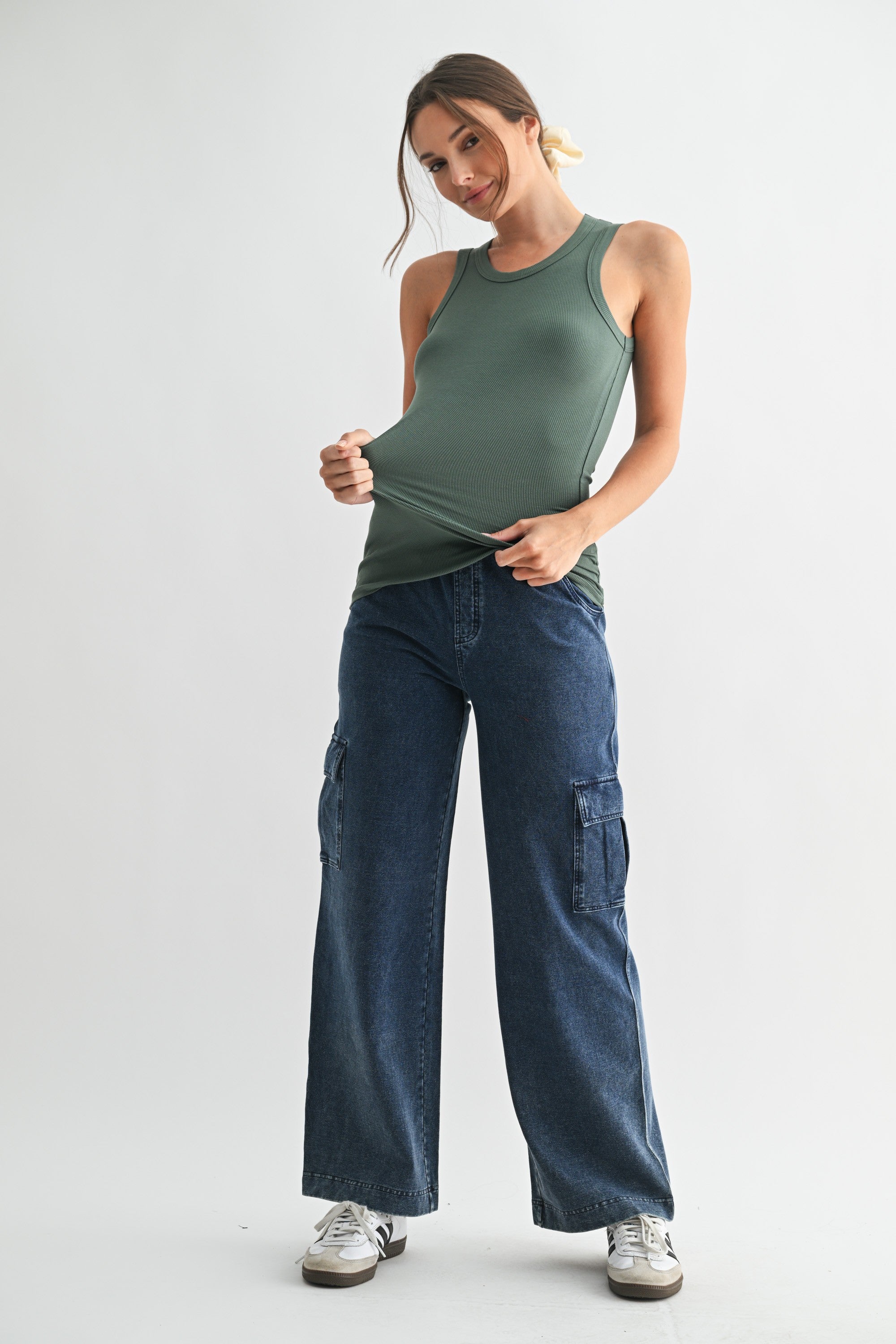 Casia Essential Micro-Ribbed Tank Top - Silky Pine