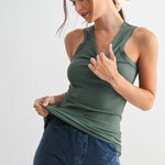 Casia Essential Micro-Ribbed Tank Top - Silky Pine